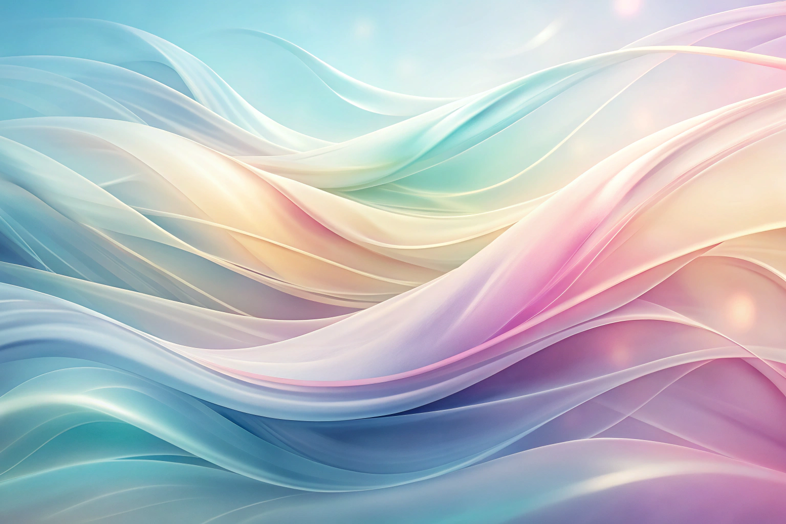Ein abstraktes, beruhigendes Bild mit weichen, fließenden Formen in Pastellfarben, die Entspannung und Harmonie symbolisieren, ohne erkennbare Elemente wie Text oder Logos